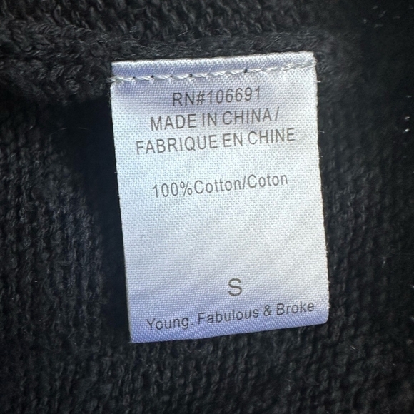 Women’s Sweater YOUNG FABULOUS & BROKEN Long Sleeve Crewneck Cut Out Sweater Top - Picture 6 of 6